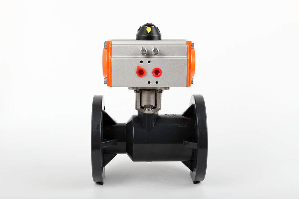 明水气动法兰一体球阀